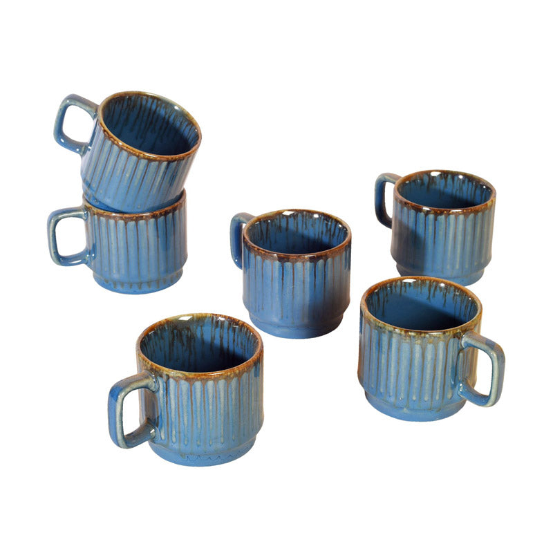 Buy Inesha Ceramic Cup (150 ML) - Set of Six Tea Cup & Saucer from Vaaree