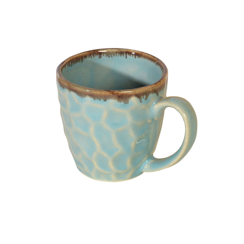 Buy Indrashis Ceramic Cup (150 ML) - Set of Six Tea Cup & Saucer from Vaaree