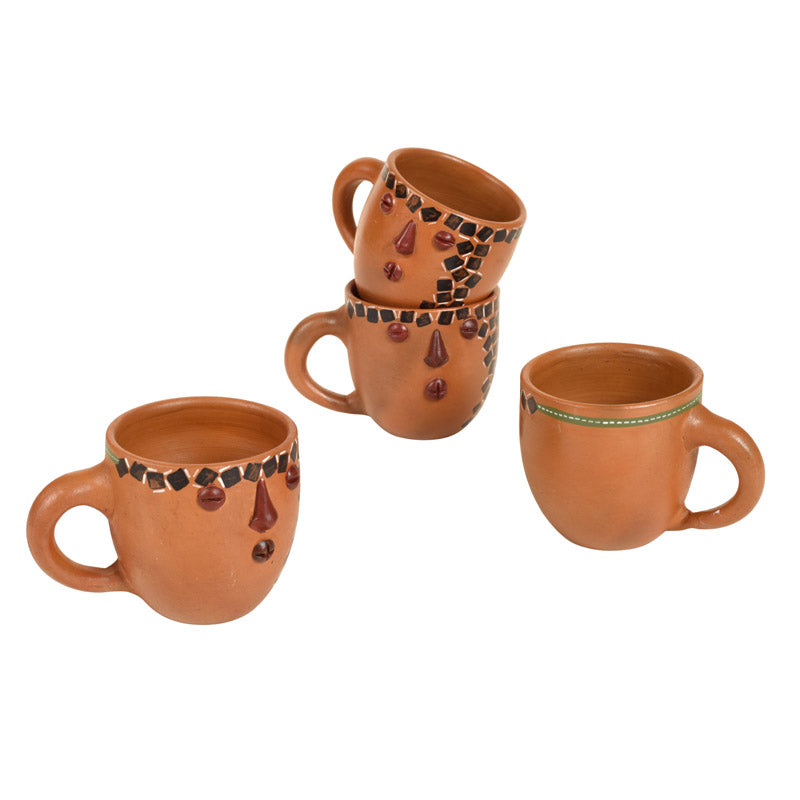 Buy Alethea Terracotta Cup (150 ML) - Set of Four Tea Cup & Saucer from Vaaree