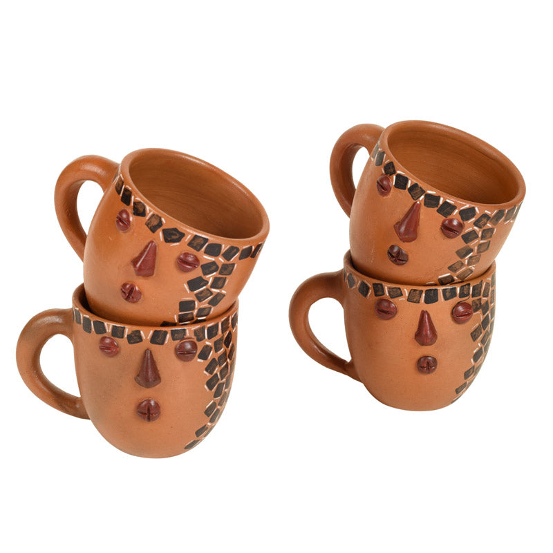 Buy Alethea Terracotta Cup (150 ML) - Set of Four Tea Cup & Saucer from Vaaree