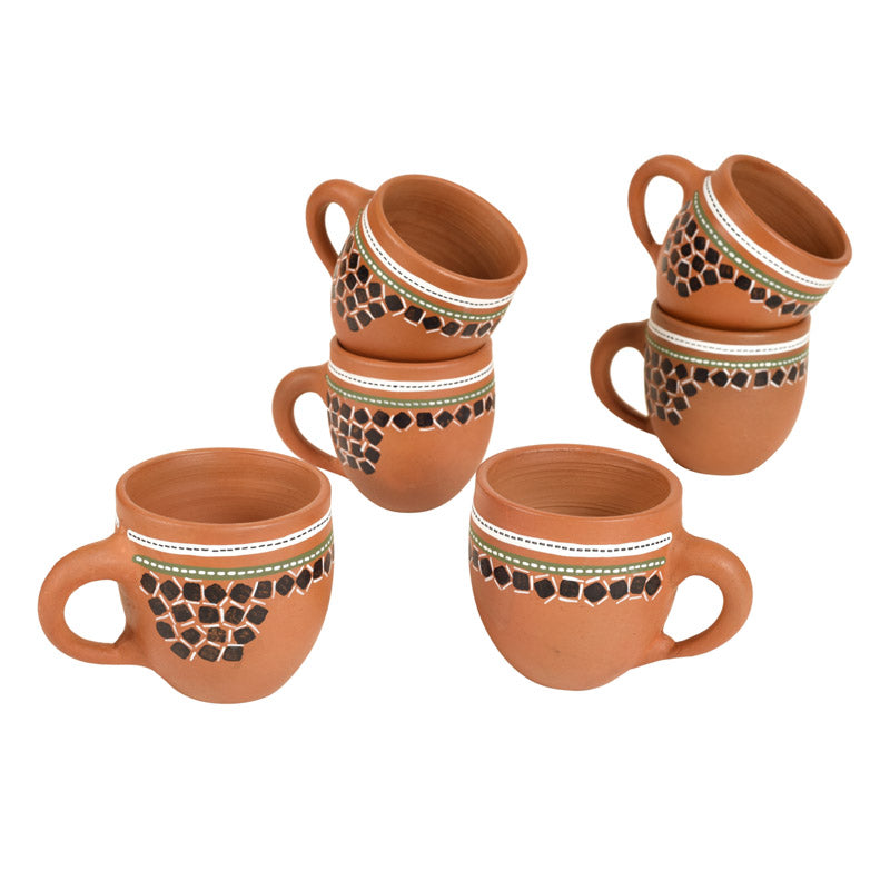 Buy Kaira Terracotta Cup (150 ML) - Set of Six Tea Cup & Saucer from Vaaree