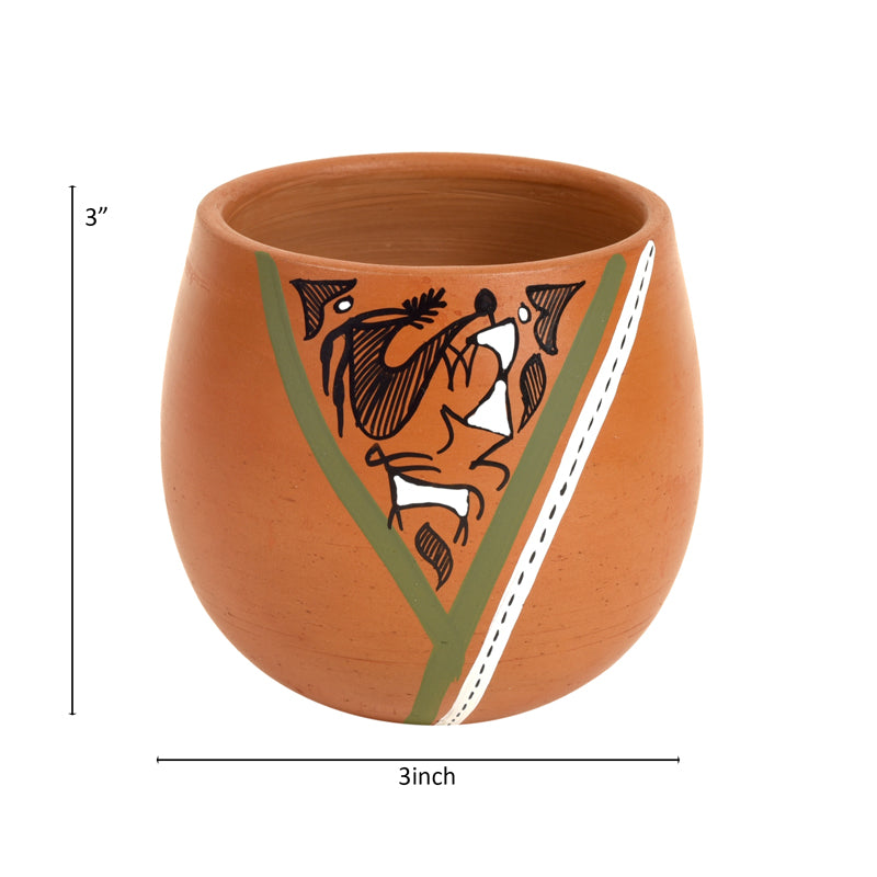 Buy Warli Beauty Earthen Khullad (150 ML) - Set Of Six Mug & Tea Cup from Vaaree