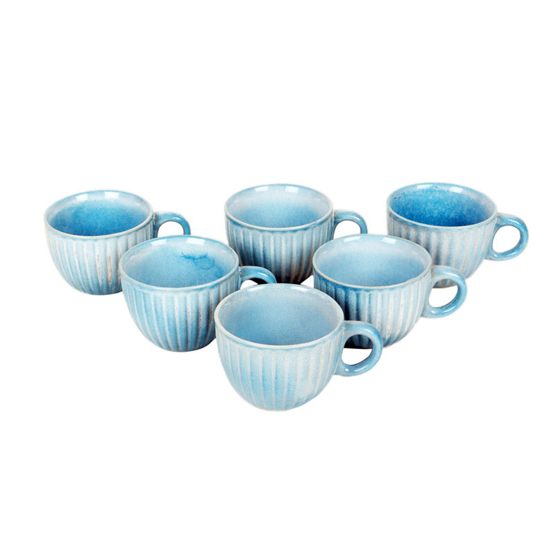 Buy Reyansh Ceramic Cup (135 ML) - Set of Six Tea Cup & Saucer from Vaaree