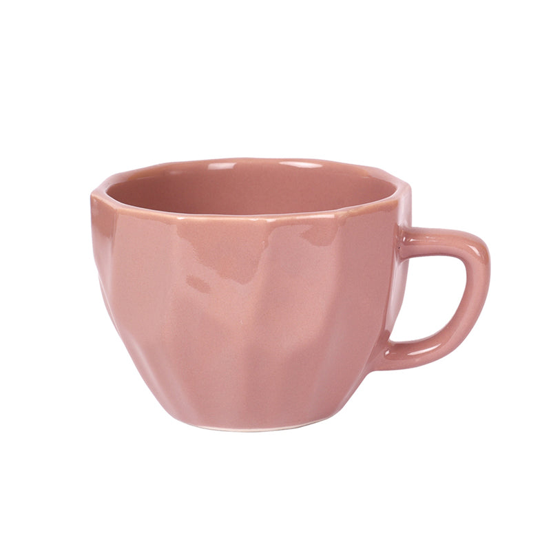 Mug & Tea Cup - Frisa Pink Ceramic Cup (150 ML) - Set Of Six