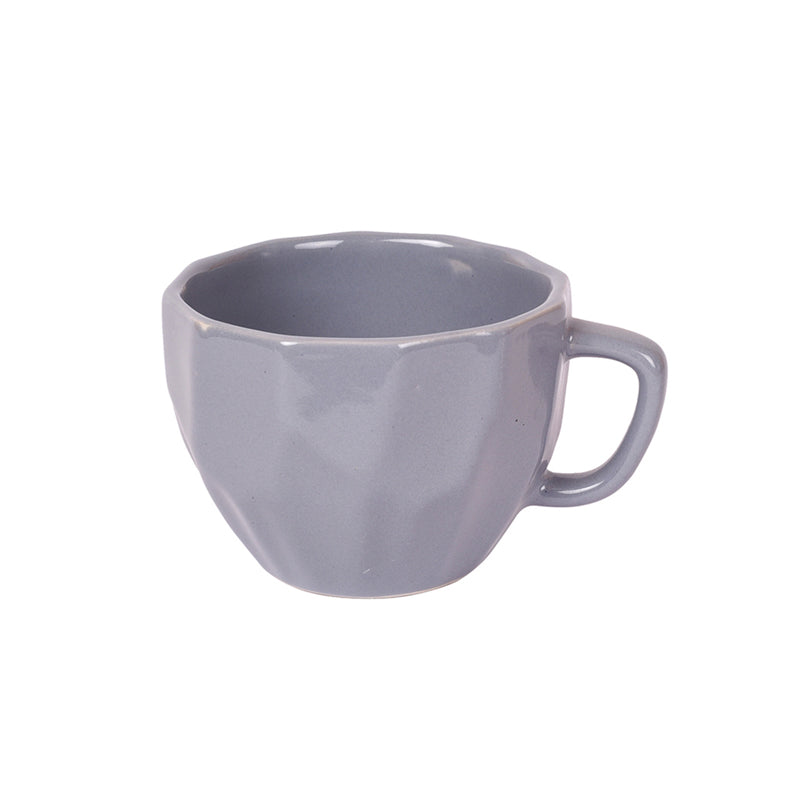 Mug & Tea Cup - Frisa Grey Ceramic Cup (150 ML) - Set Of Six