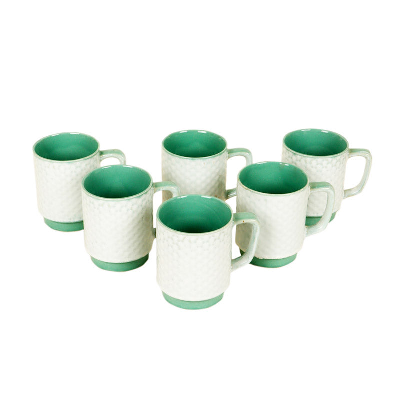 Buy Rabeea Ceramic Cup (150 ML) - Set of Six Mugs from Vaaree