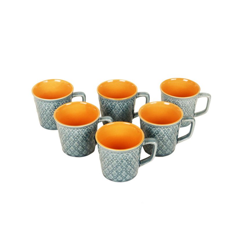 Buy Radha Ceramic Cup (150 ML) - Set of Six Mugs from Vaaree