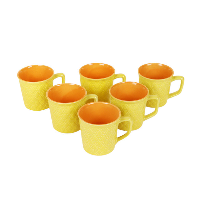 Buy Rabeeha Ceramic Cup (150 ML) - Set of Six Mugs from Vaaree