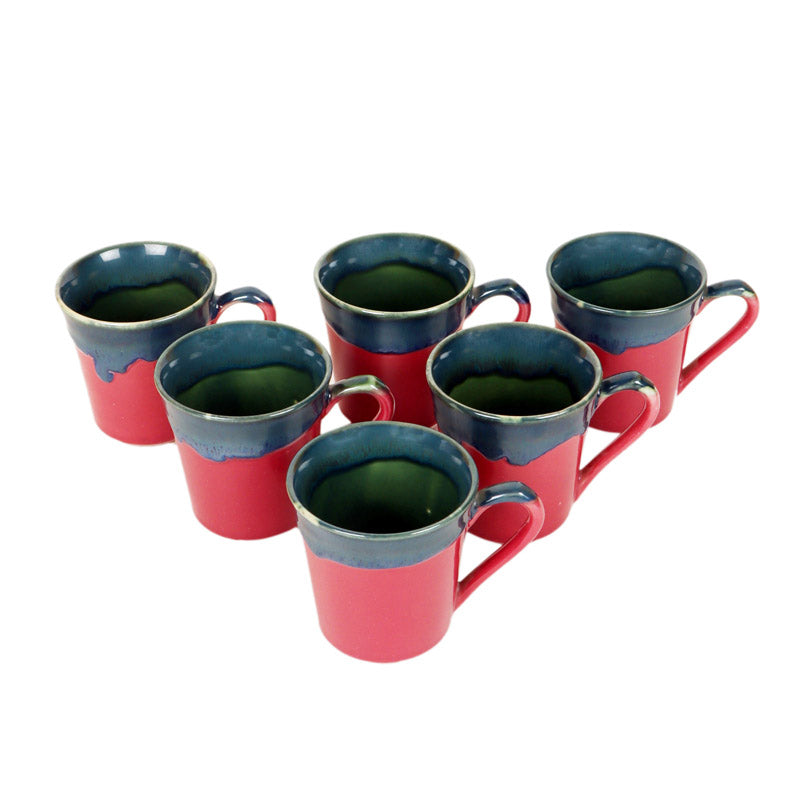 Buy Rabhya Ceramic Cup (150 ML) - Set of Six Mugs from Vaaree