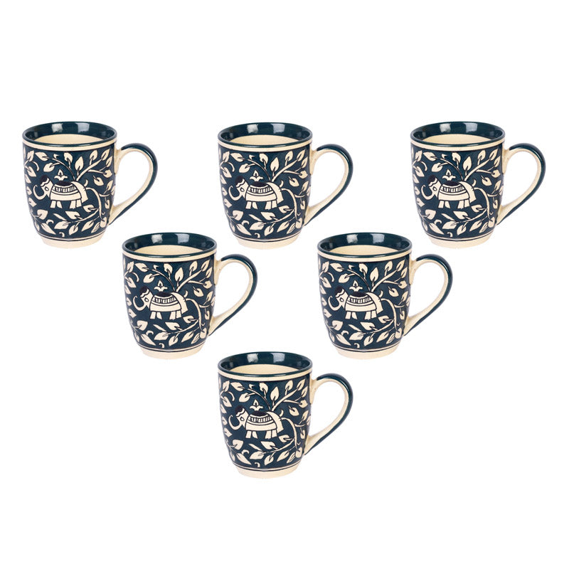 Buy Tiya Ceramic Mug (175 ML) - Set of Six Mugs from Vaaree