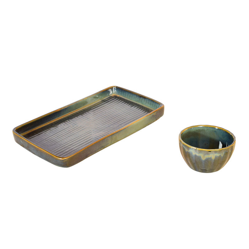 Buy Infantof Ceramic Serving Bowl With Tray - Four Piece Set Mug & Tea Cup from Vaaree