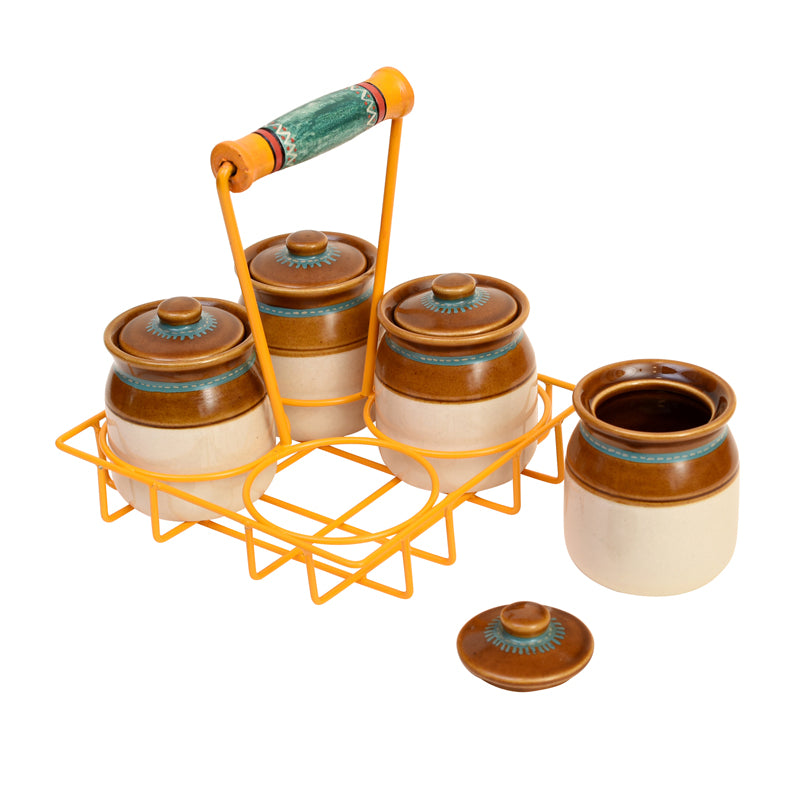 Buy Okra Condiment Set - Five piece Set Jar from Vaaree