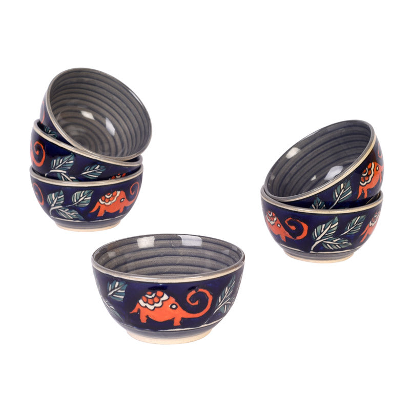 Buy Tusker Grace Ceramic Serving Bowl (150 ML) - Set of Six Bowl from Vaaree