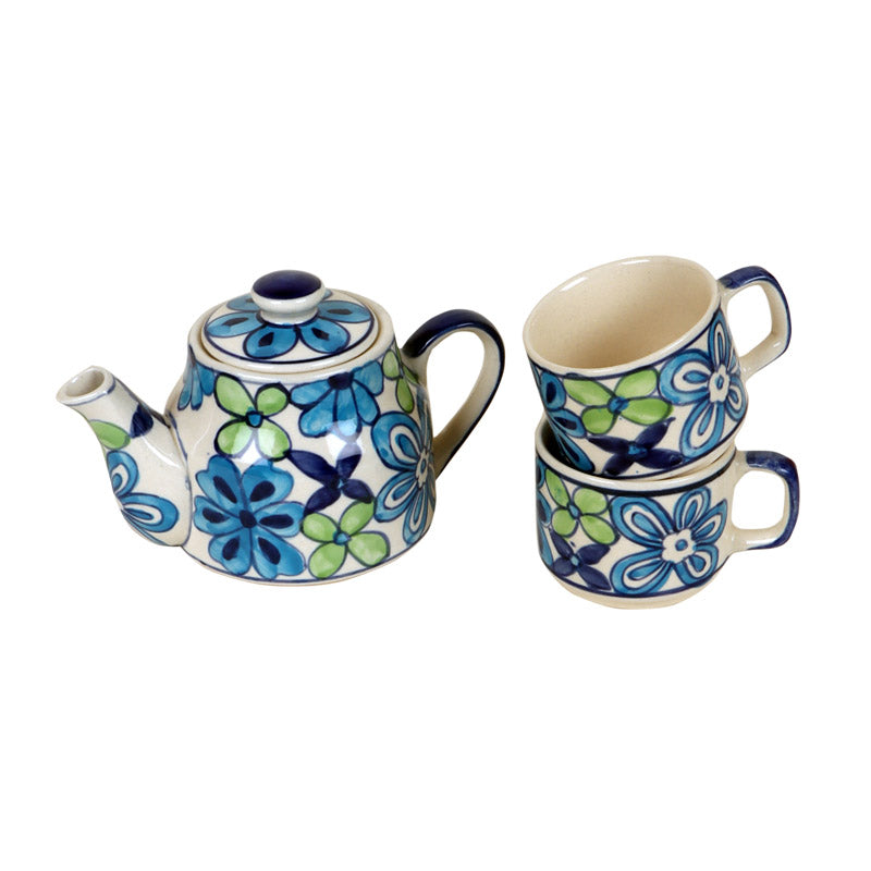 Buy Risha Floral Kettle & Cup - Three Piece Set Mug & Tea Cup from Vaaree