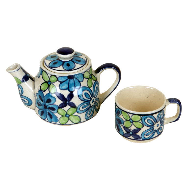 Buy Risha Floral Kettle & Cup - Three Piece Set Mug & Tea Cup from Vaaree