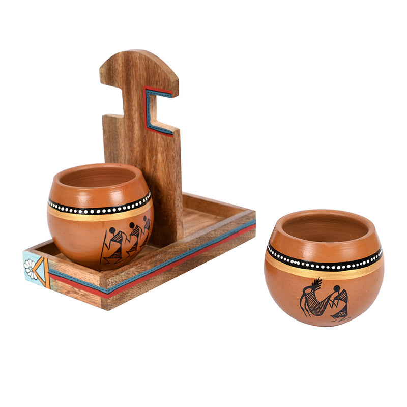 Buy Varshini Khulhad With Holder (150 ML) - Three Piece Set Mug & Tea Cup from Vaaree