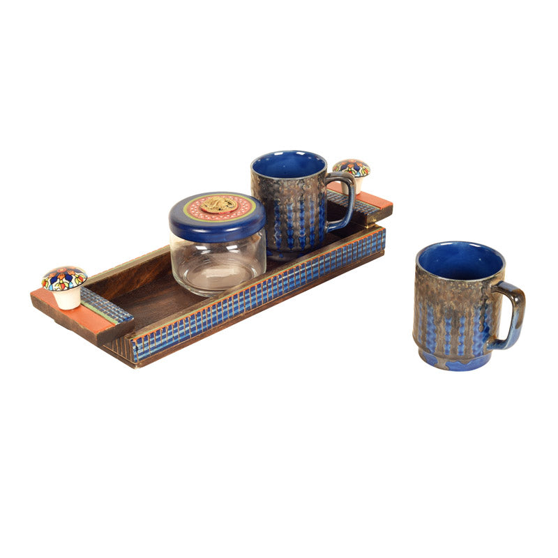 Buy Bhumi Handcrafted Breakfast Set - Set of Four Serving Tray from Vaaree