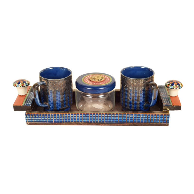 Buy Bhumi Handcrafted Breakfast Set - Set of Four Serving Tray from Vaaree