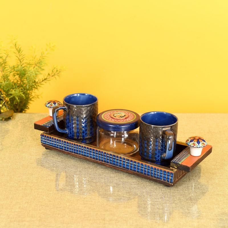 Buy Bhumi Handcrafted Breakfast Set - Set of Four Serving Tray from Vaaree