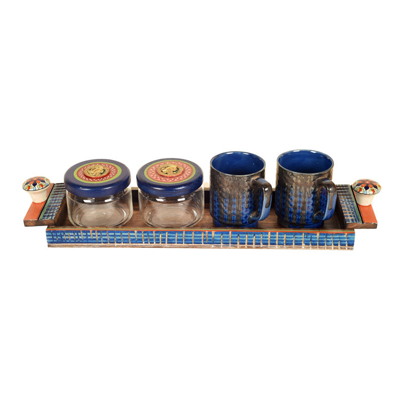 Buy Bhumika Handcrafted Breakfast Set - Set of Five Serving Tray from Vaaree