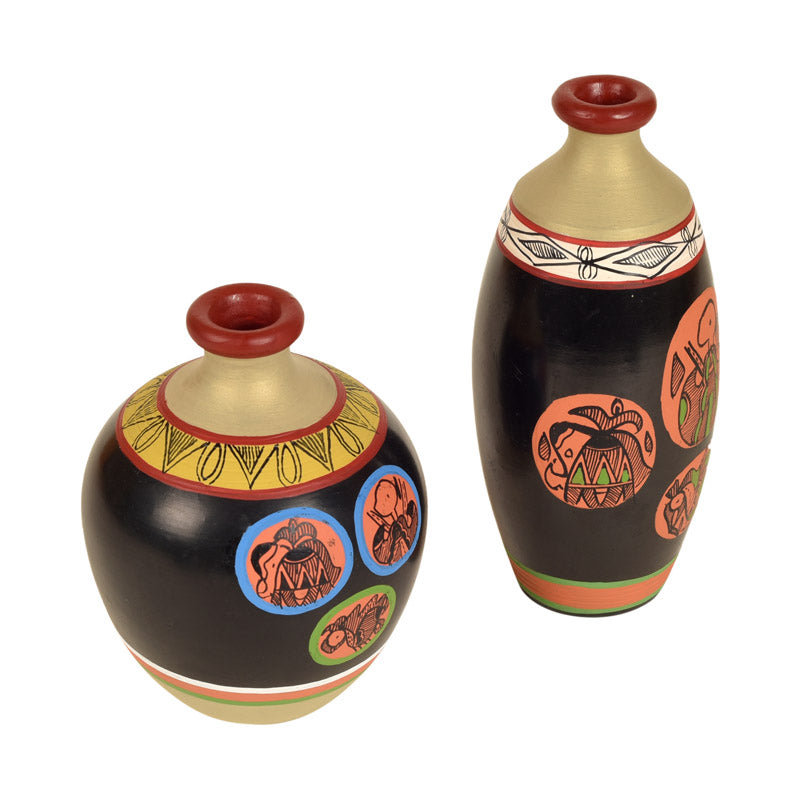 Buy Benita Terracotta Vase - Two Piece Set Vase from Vaaree