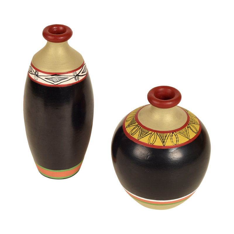 Buy Benita Terracotta Vase - Two Piece Set Vase from Vaaree