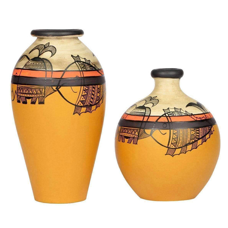 Buy Ayesha Terracotta Vase - Two Piece Set Vase from Vaaree