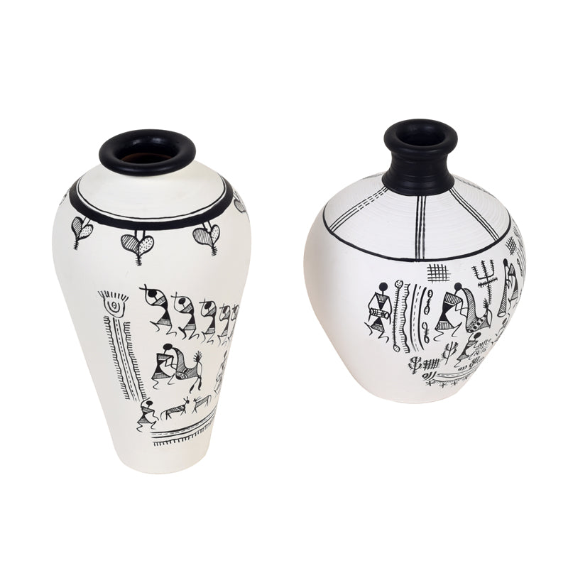 Vase - Mangola Warli Vase - Set Of Two