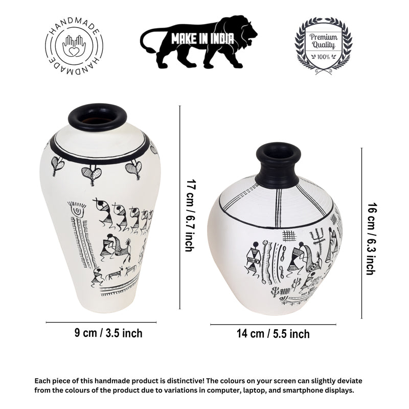 Vase - Mangola Warli Vase - Set Of Two