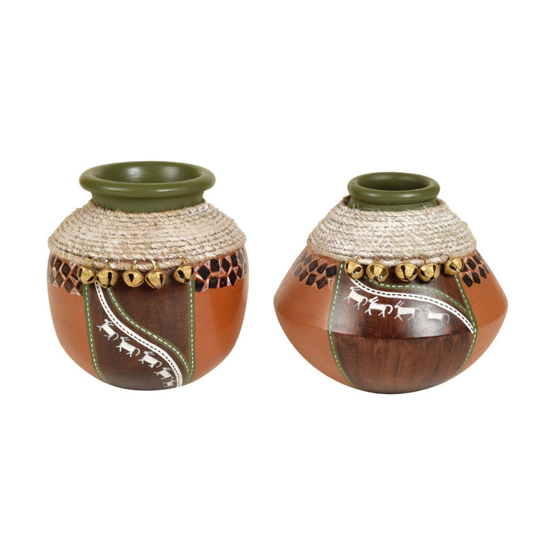 Buy Ambra Terracotta Vase - Two Piece Set Vase from Vaaree