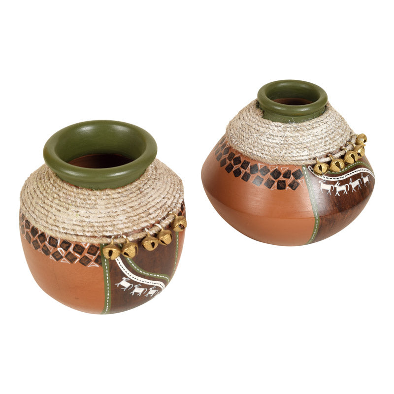 Buy Ambra Terracotta Vase - Two Piece Set Vase from Vaaree