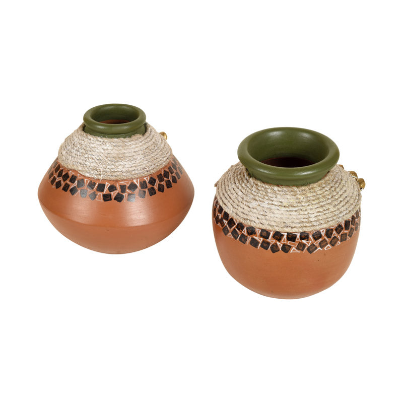 Buy Ambra Terracotta Vase - Two Piece Set Vase from Vaaree