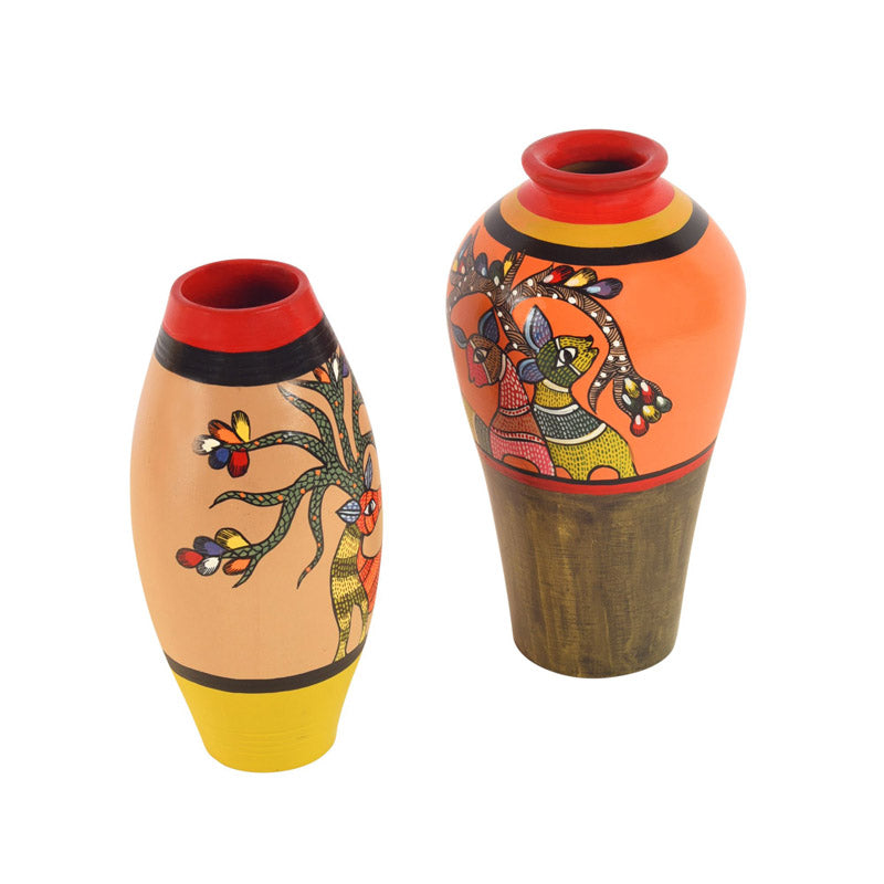 Buy Indujanak Terracotta Vase - Two Piece Set Vase from Vaaree