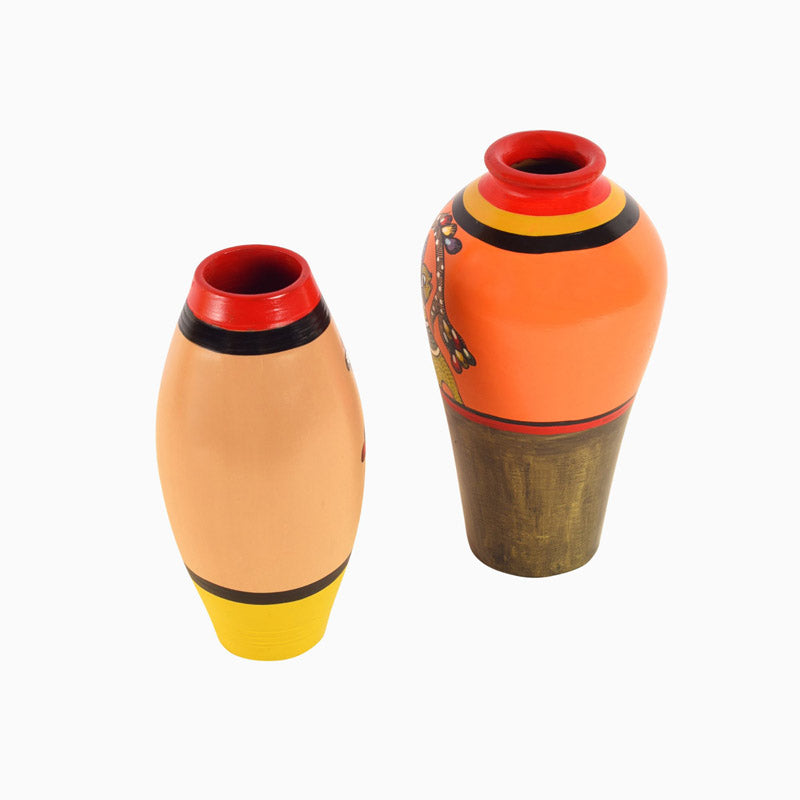 Buy Indujanak Terracotta Vase - Two Piece Set Vase from Vaaree