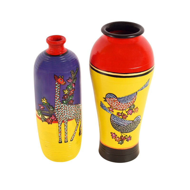 Buy Indradu Terracotta Vase - Two Piece Set Vase from Vaaree