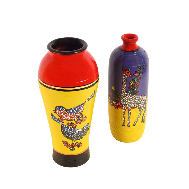 Buy Indradu Terracotta Vase - Two Piece Set Vase from Vaaree