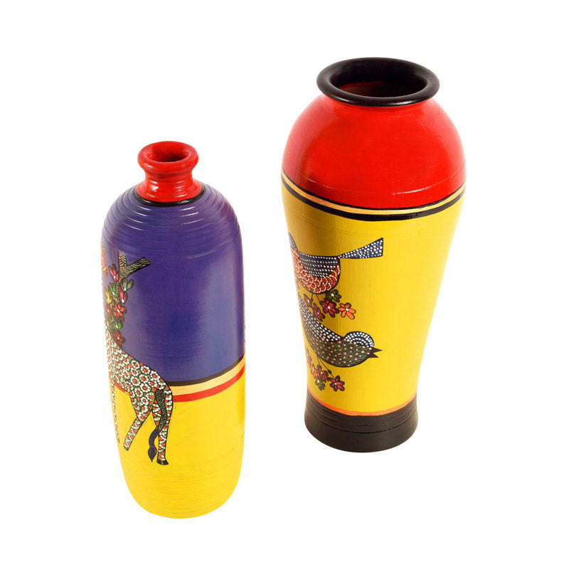 Buy Indradu Terracotta Vase - Two Piece Set Vase from Vaaree