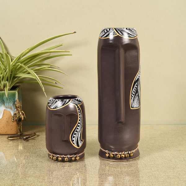 Vase - Ilasia Tribal Vase (Black) - Set Of Two