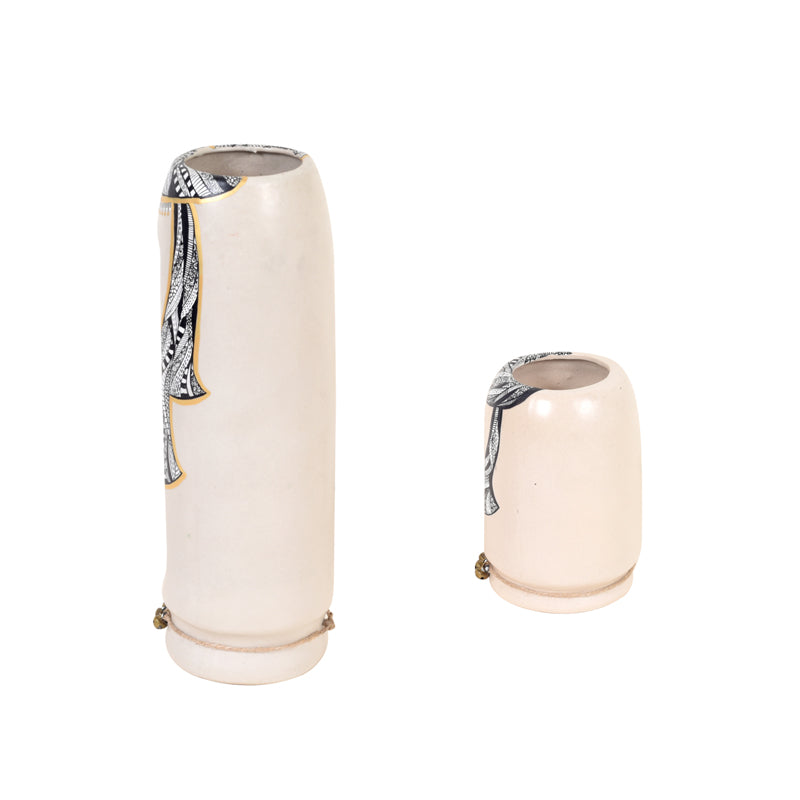 Vase - Ilasia Tribal Vase (White) - Set Of Two