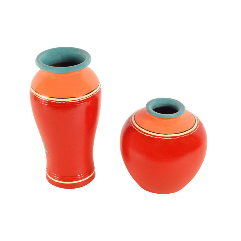 Buy Indradutt Terracotta Vase - Two Piece Set Vase from Vaaree