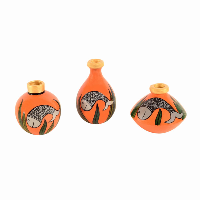 Buy Indradyumn Terracotta Vase - Three Piece Set Vase from Vaaree