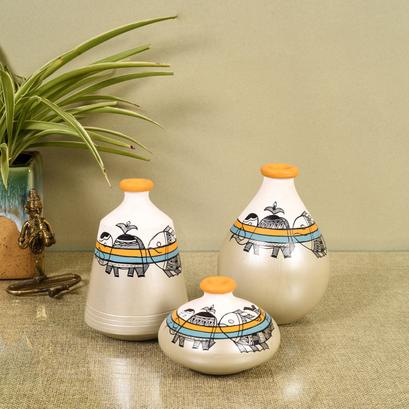 Vase - Sinchora Mystic Madhubhani Vase - Set Of Three