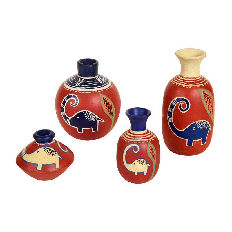 Buy Marjan Ethnic Terracotta Vase - Four Piece Set Vase from Vaaree