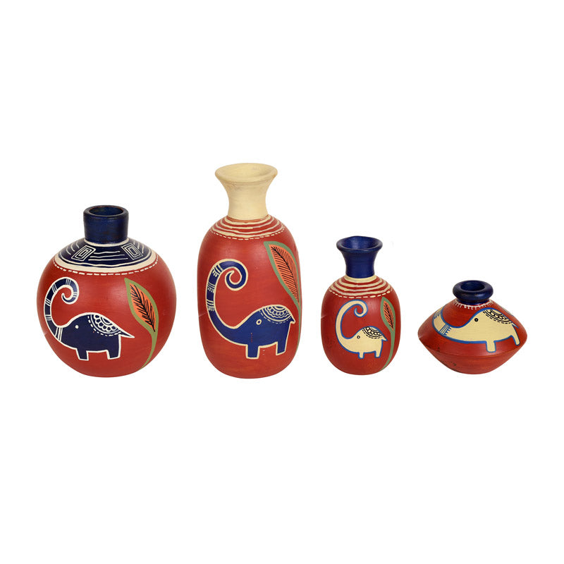 Buy Marjan Ethnic Terracotta Vase - Four Piece Set Vase from Vaaree