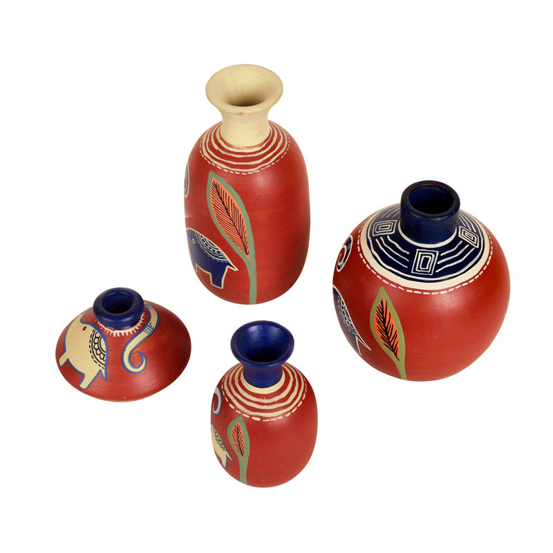 Buy Marjan Ethnic Terracotta Vase - Four Piece Set Vase from Vaaree