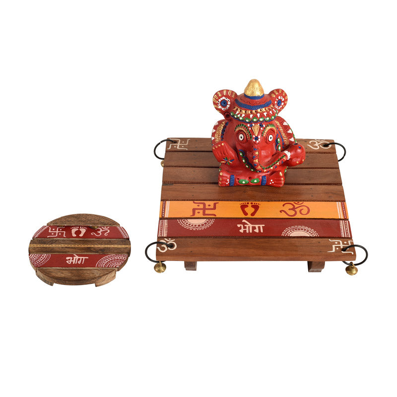 Buy Shameem Pooja Chowki - Set of Three Pooja Chowki from Vaaree