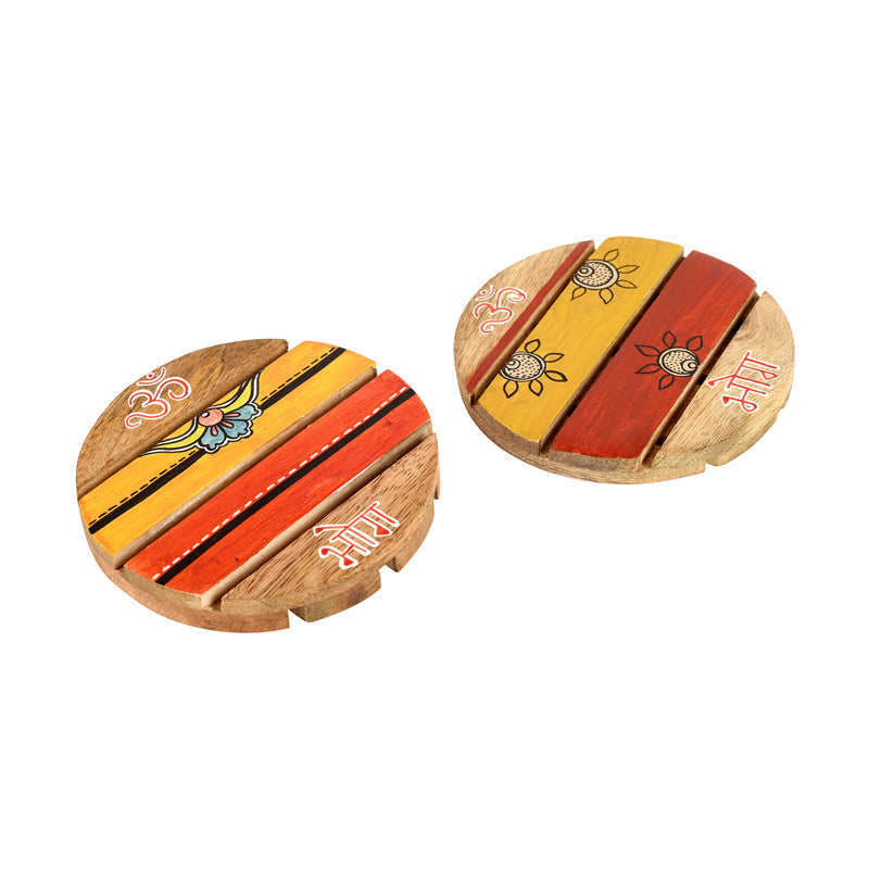 Buy Bhog Round Chowki - Set Of Two Pooja Chowki from Vaaree