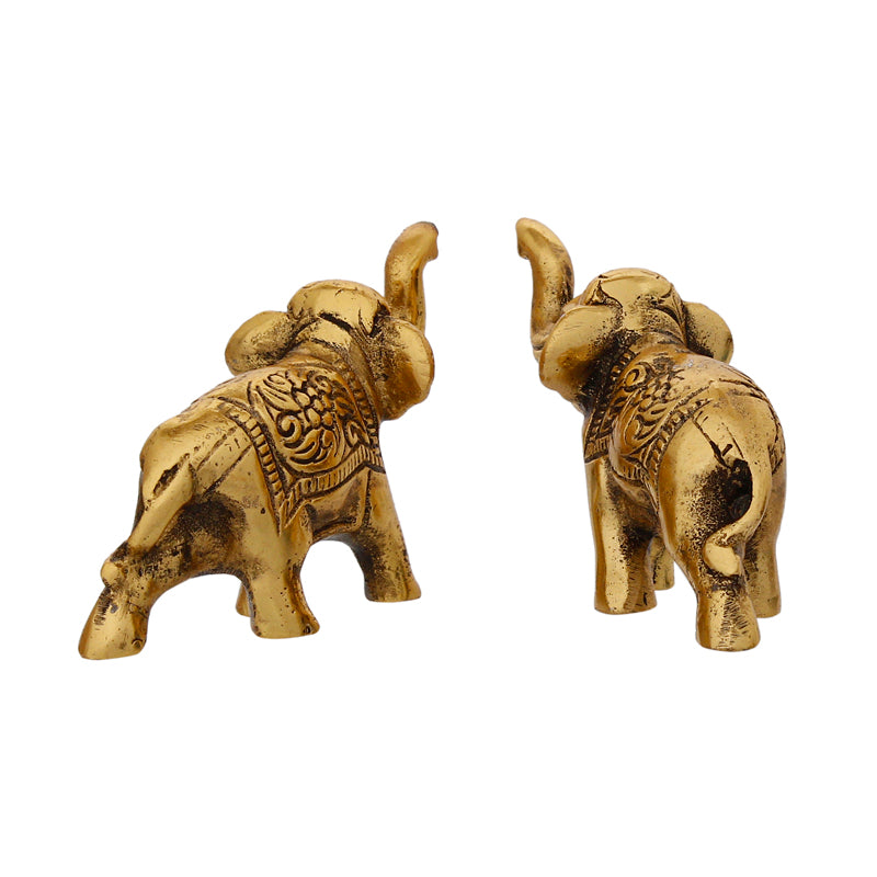 Showpieces - Elephant Raja Metal Showpiece - Set Of Two