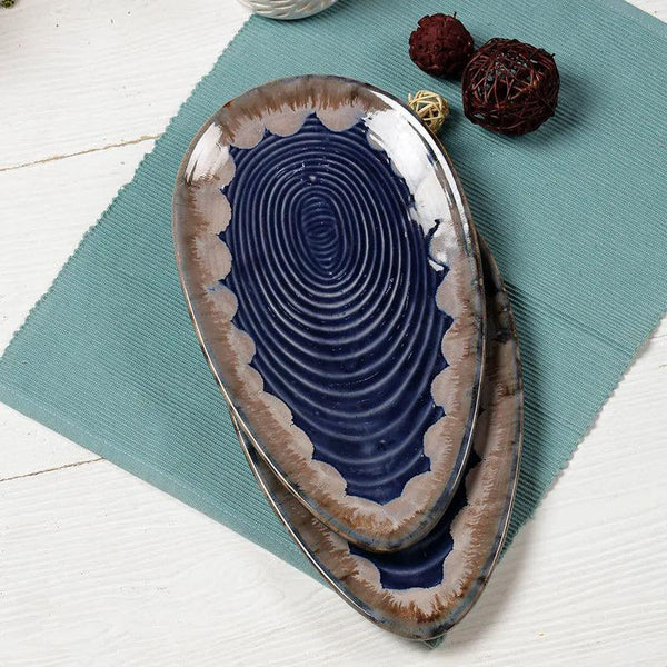 Buy Halmi Oyster Handmade Platter - Set Of Two Platter from Vaaree