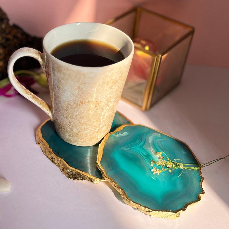 Coaster - Candra Handcrafted Brazilian Agate Coaster (Green) - Set Of Two